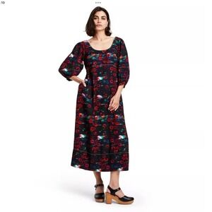 Rachel Comey x Target midi dress dark floral print fall wedding guest  medium
